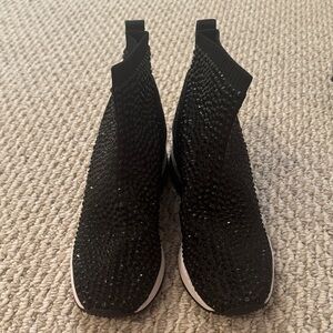 Michael Kors Black Crystal-Embellished Sneakers